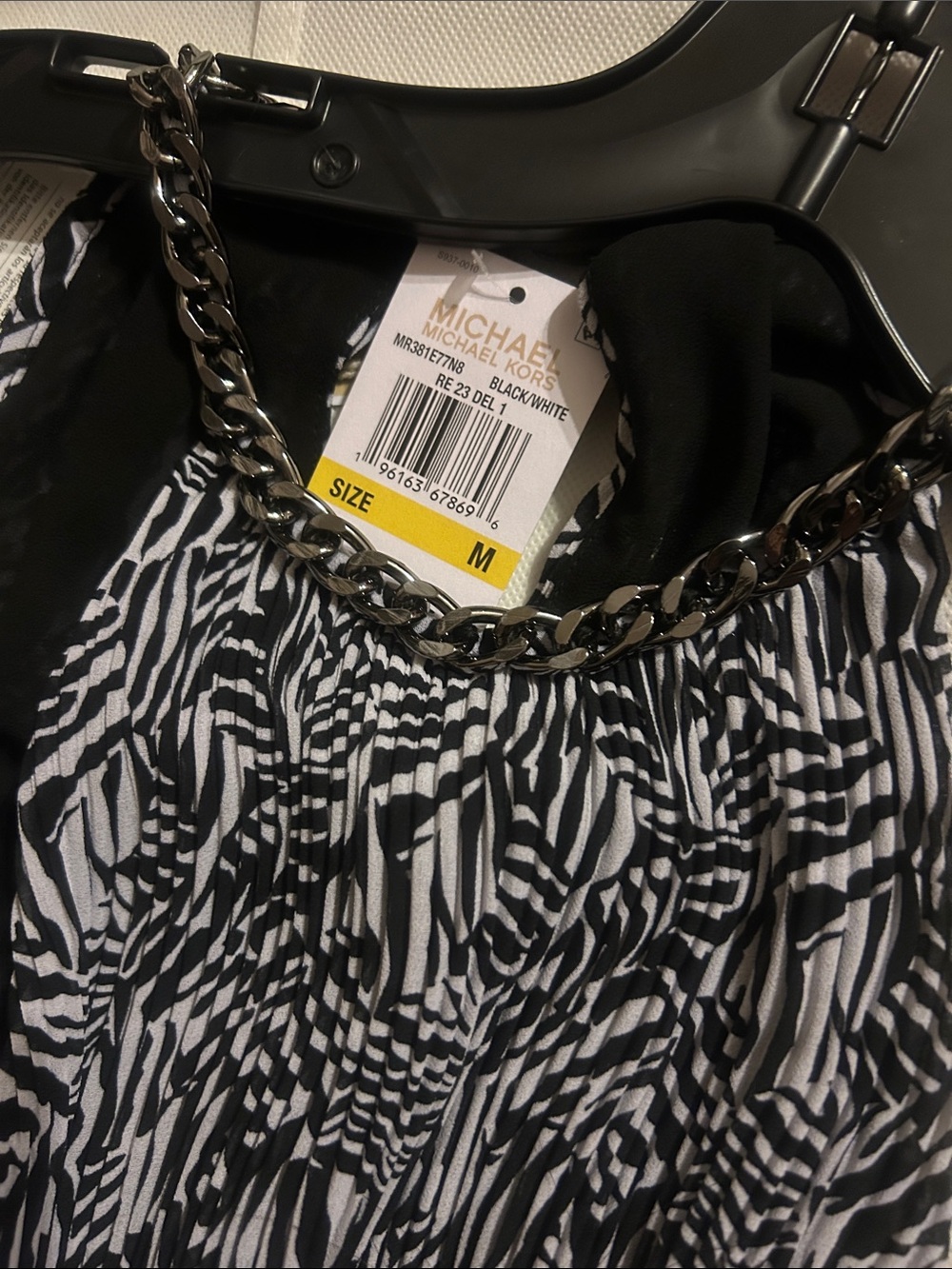 MICHAEL MICHAEL KORS Cutout Chain-embellished Zebra-print Georgette Midi Dress M - Picture 5 of 8